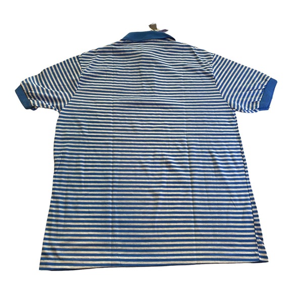 Vintage Boston Harbour Sportswear Polo Striped Blue & White Size XL NOS - Picture 6 of 9